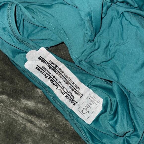 Anne Cole Twist Front Shirred One-Piece Swimsuit Ocean Green Women's Size XL NWT - Picture 4 of 6